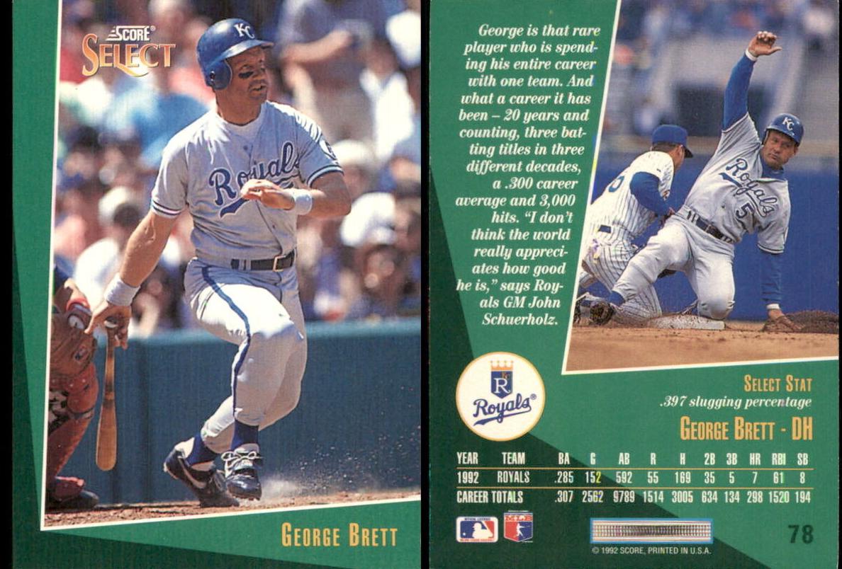 1993 Score Select George Brett #78 card