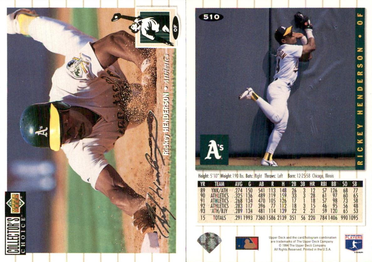1994 Rickey Henderson #510