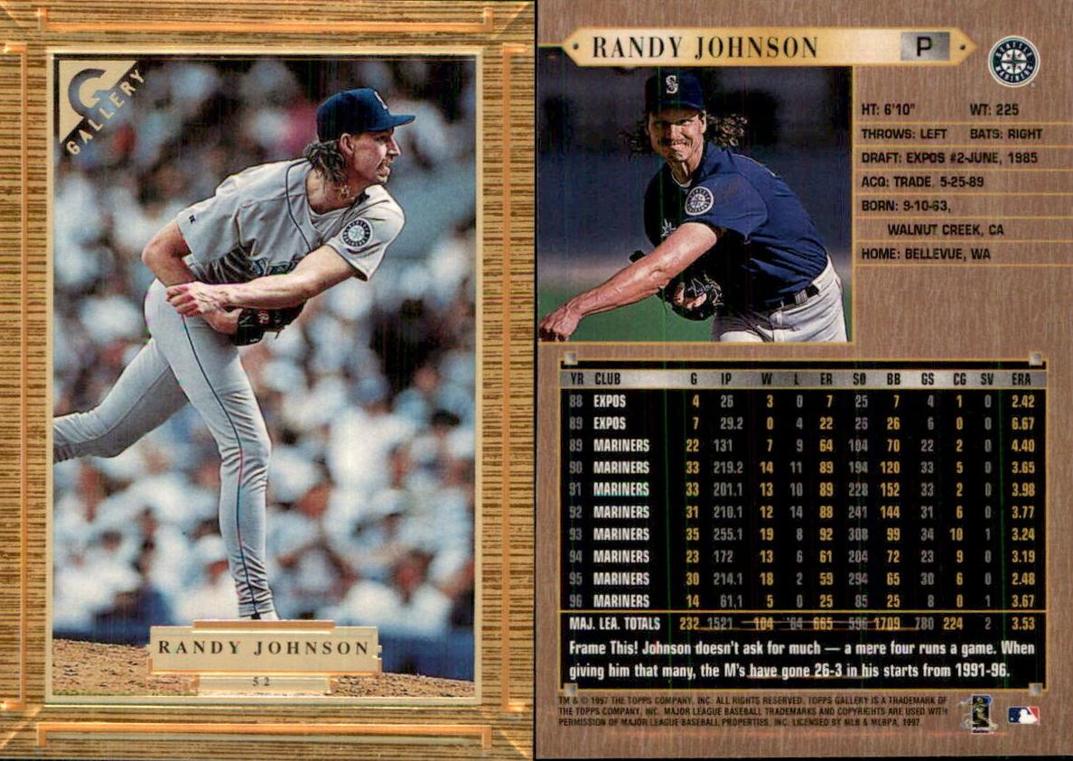 1997 Topps Gallery Randy Johnson #52 card