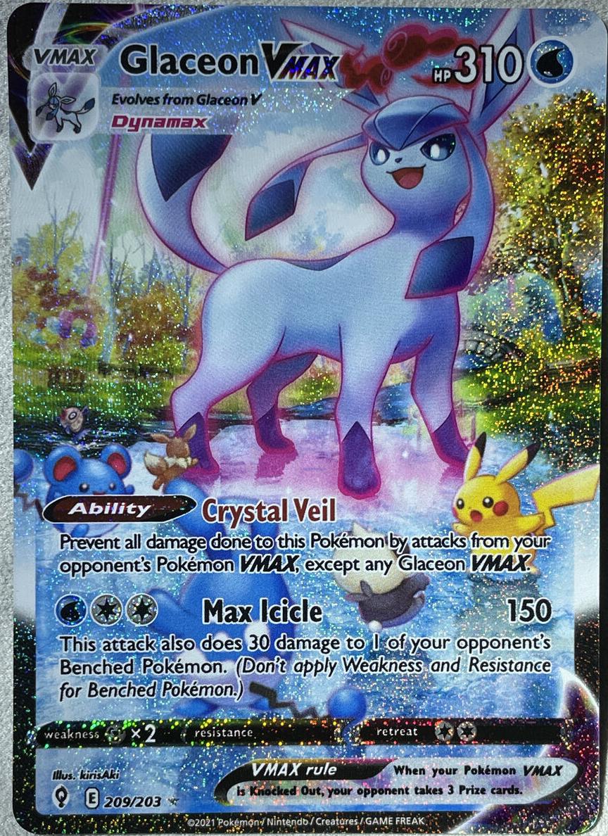 2021 Pokemon Evolving Skies EVOLVING SKIES-SECRET #209 FA/Glaceon VMAX front
