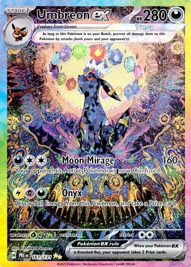 2025 Pokemon Prismatic Evolutions Special Illustration Rare #161 Umbreon Ex front