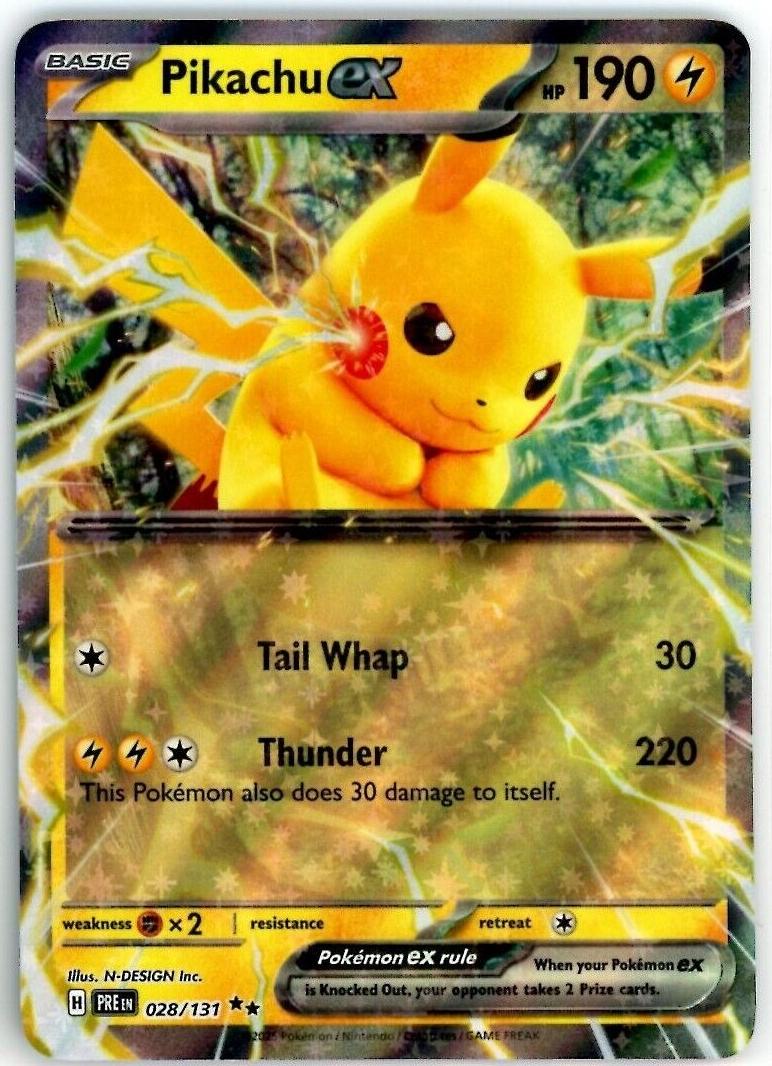 2025 Pokemon Prismatic Evolutions #028 Pikachu front