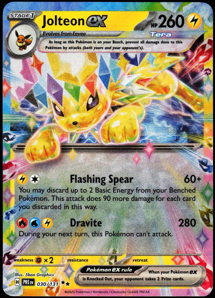 Jolteon EX 2025 Pokemon Scarlet & Violet Prismatic Evolutions