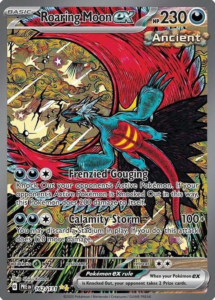 2025 Pokemon Prismatic Evolutions Specialillustrationrare SPECIAL ILLUSTRATION RARE #162 Roaring Moon front