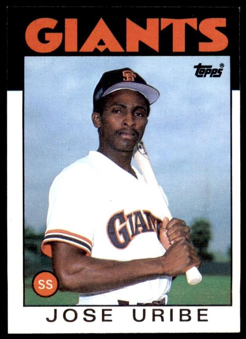 1986 Topps Jose Uribe #12 card