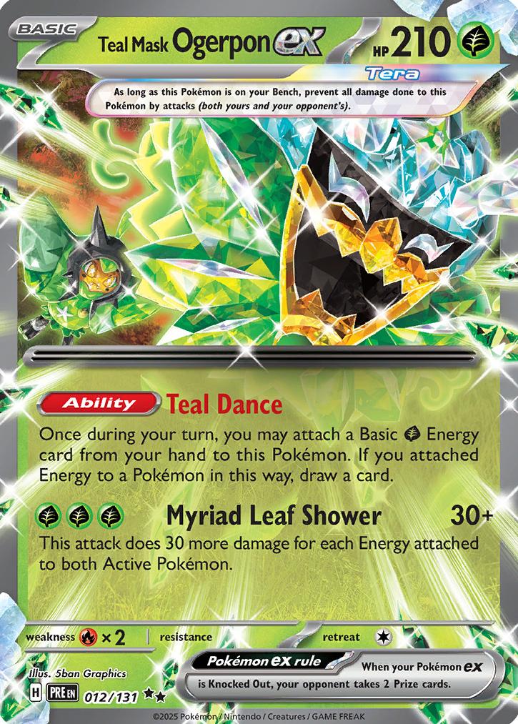 Teal Mask Ogerpon EX 2025 Pokemon Scarlet & Violet Prismatic Evolutions