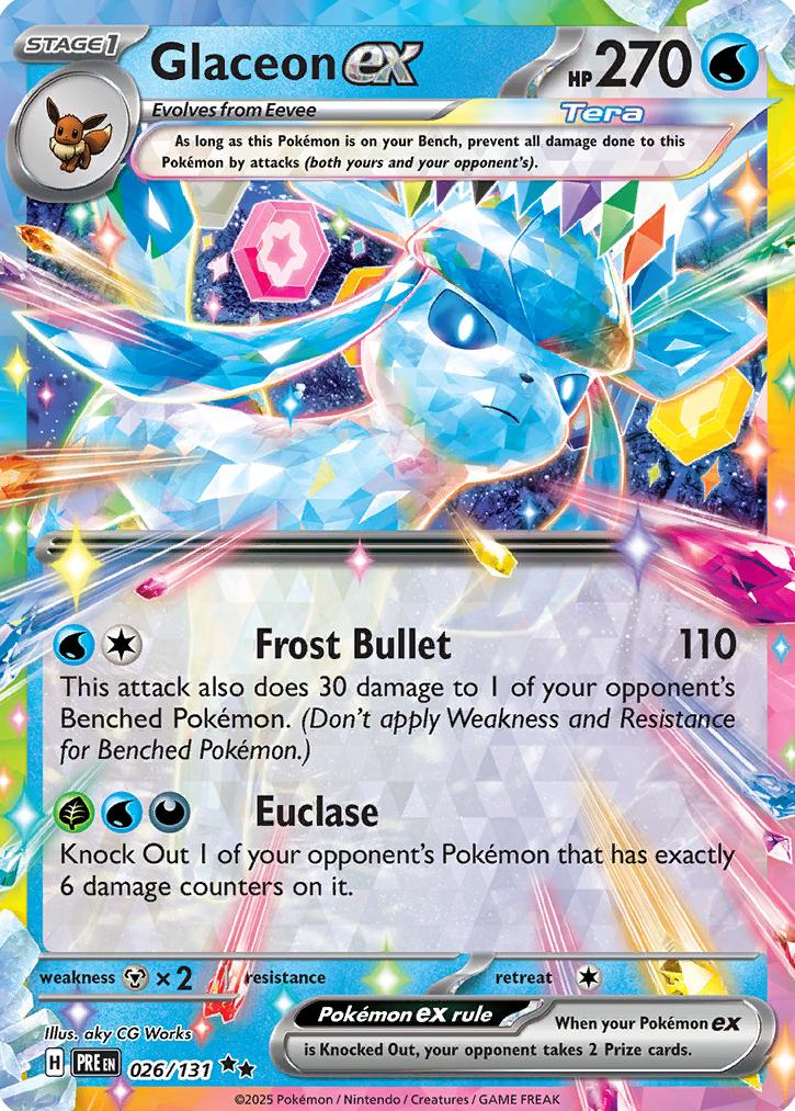 Glaceon EX 2025 Pokemon Scarlet & Violet Prismatic Evolutions