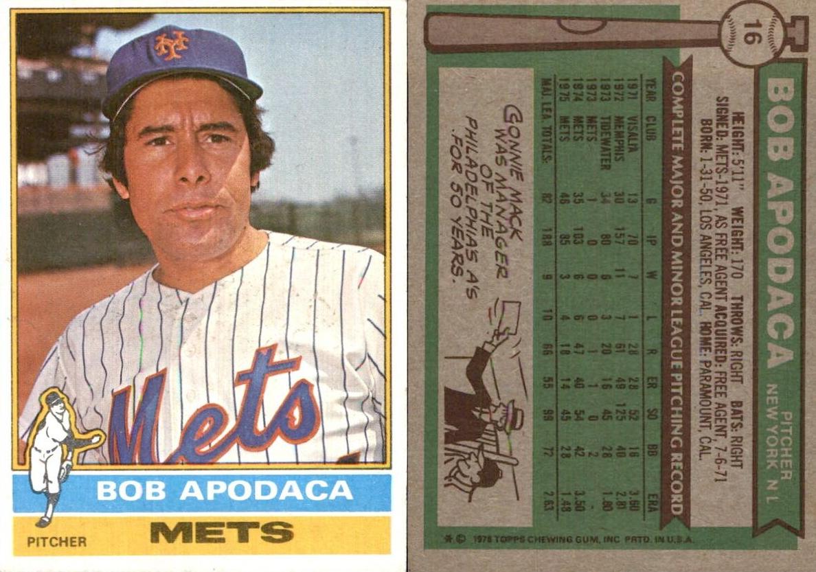 1976 Bob Apodaca #16