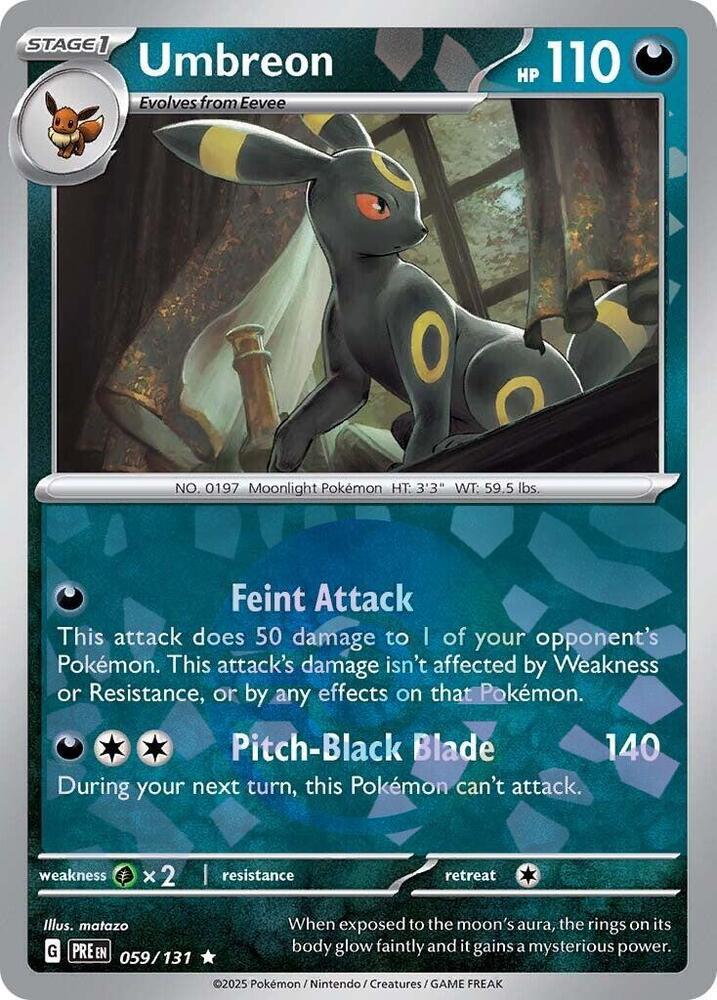 Umbreon 2025 Pokemon Scarlet & Violet Prismatic Evolutions