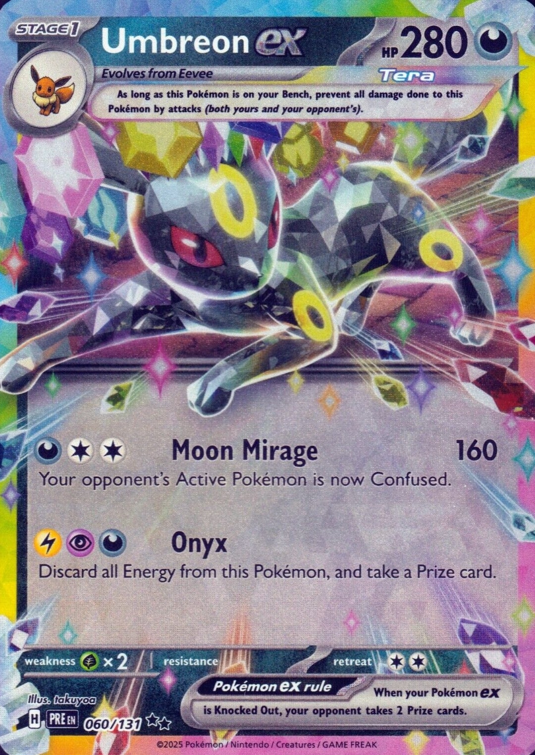 Umbreon EX 2025 Pokemon Scarlet & Violet Prismatic Evolutions