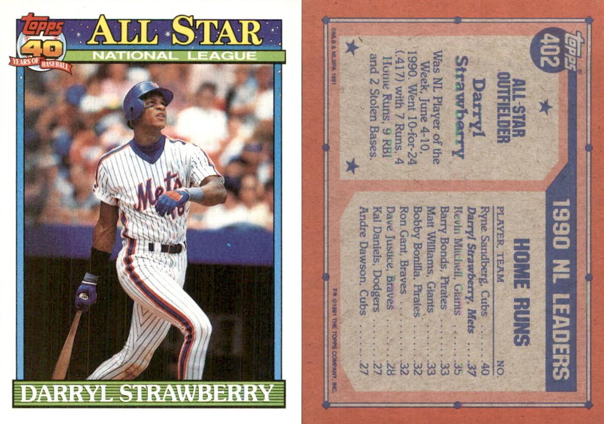 1991 Darryl Strawberry #402