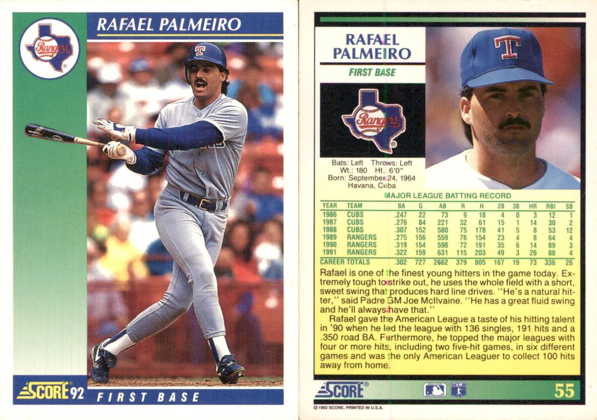 1992 Rafael Palmeiro #55