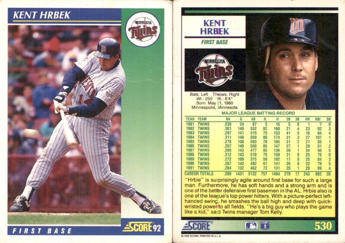 1992 Kent Hrbek #530