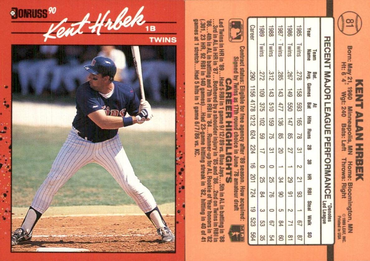 1990 Kent Hrbek #81
