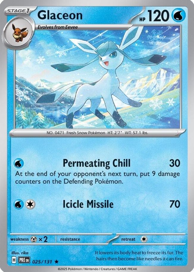 Glaceon 2025 Pokemon Scarlet & Violet Prismatic Evolutions