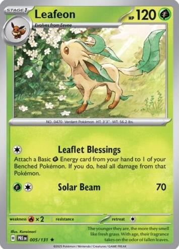 Leafeon 2025 Pokemon Scarlet & Violet Prismatic Evolutions