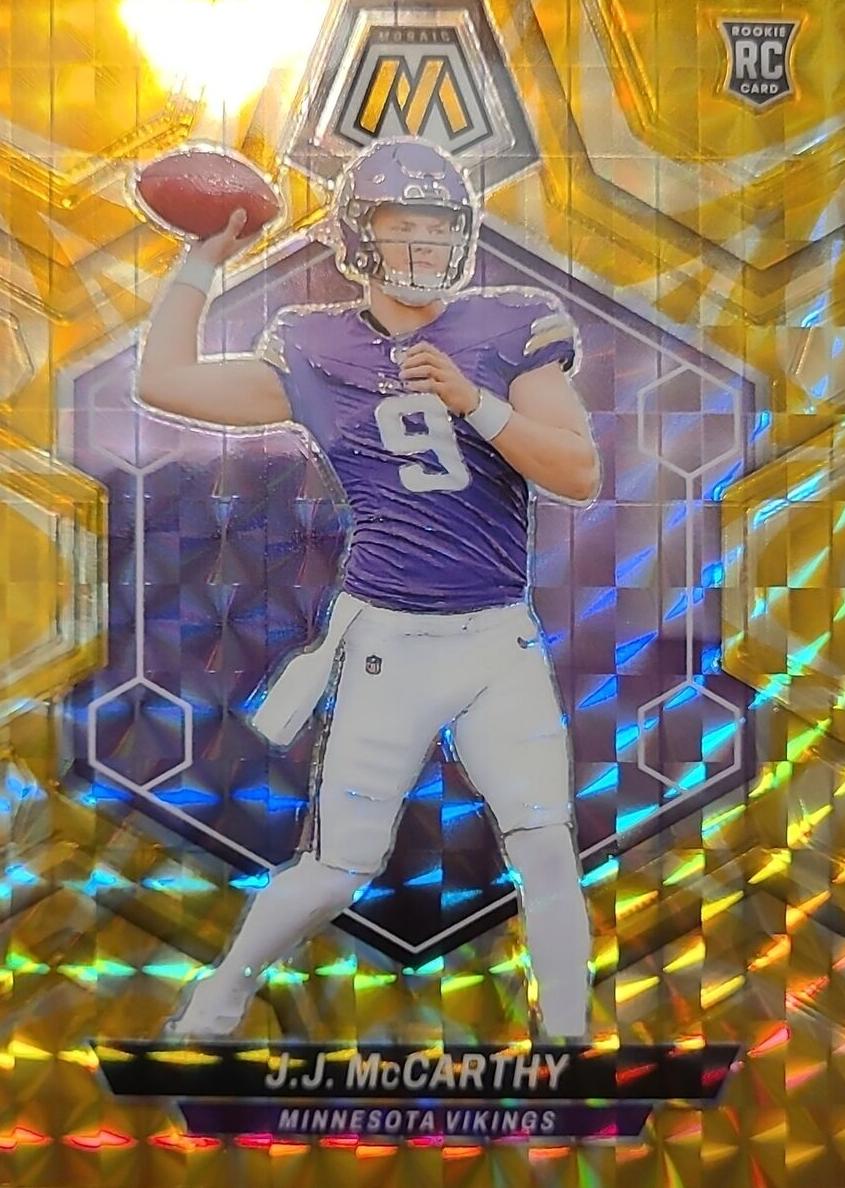 2024 Panini Mosaic J.J. McCarthy [Blue Reactive] #310 card
