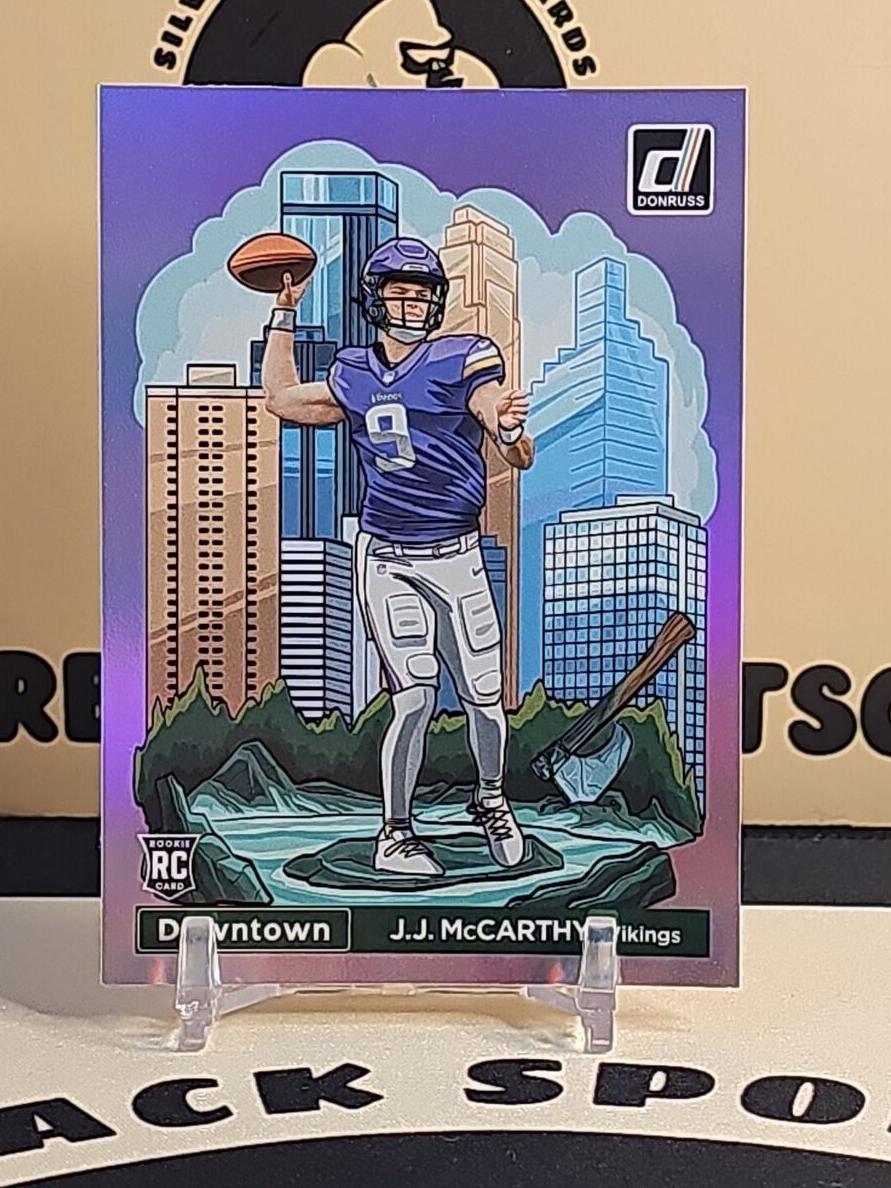 J.J. McCarthy 2024 Panini Donruss Downtown! Football
