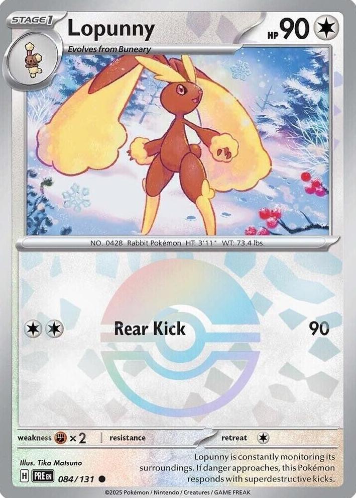 Lopunny 2025 Pokemon Scarlet & Violet Prismatic Evolutions Poke Ball