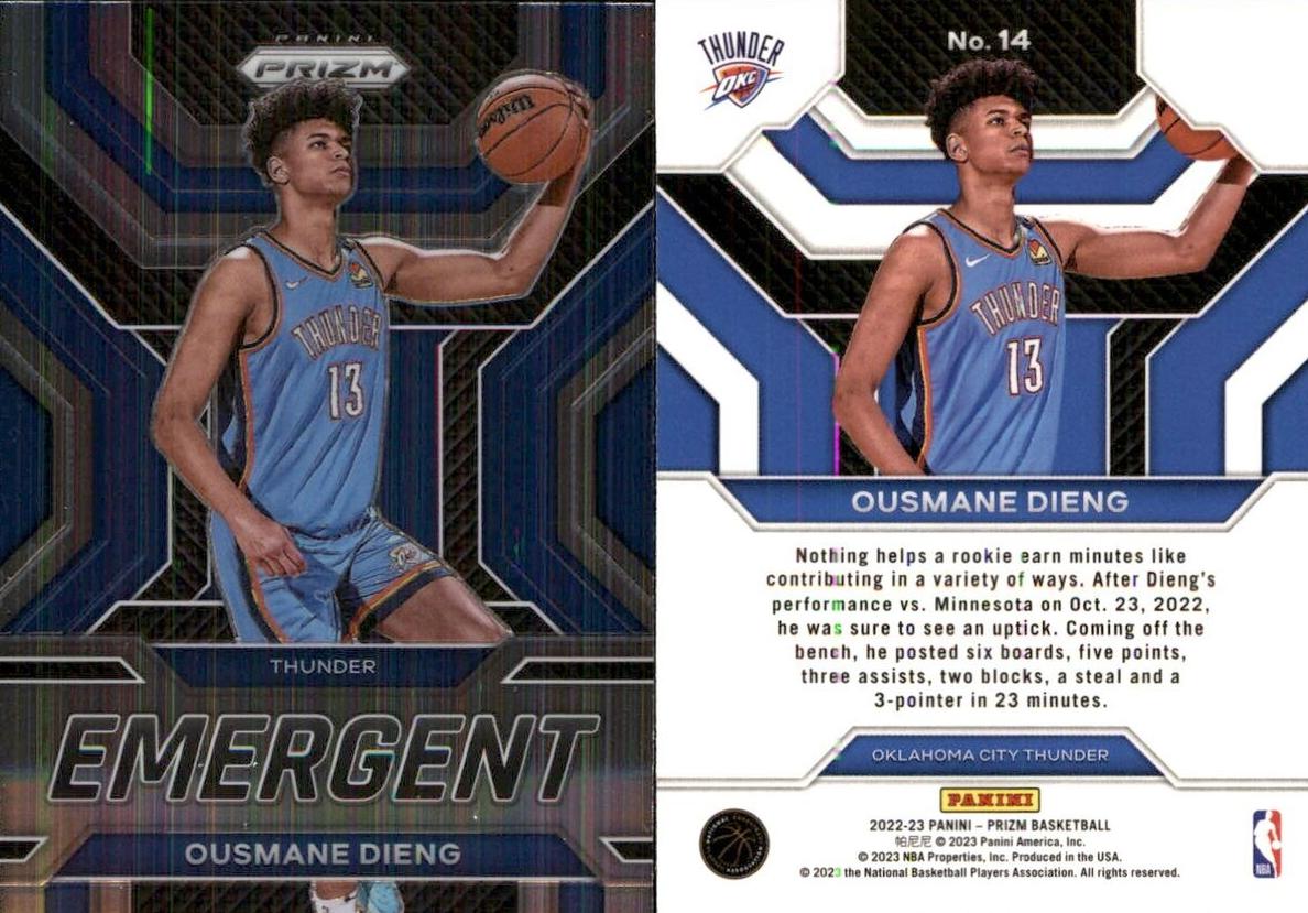 2022 Panini Prizm Ousmane Dieng #14 card