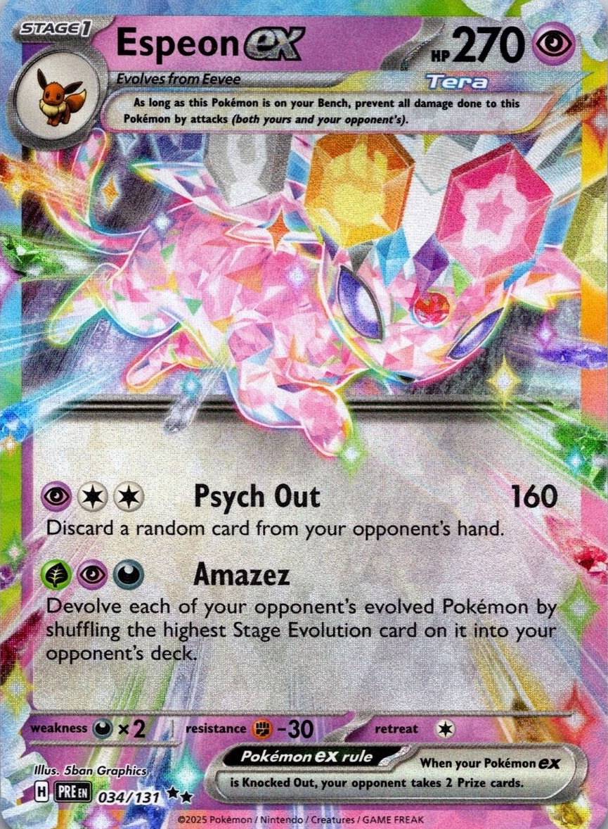 Espeon EX 2025 Pokemon Scarlet & Violet Prismatic Evolutions