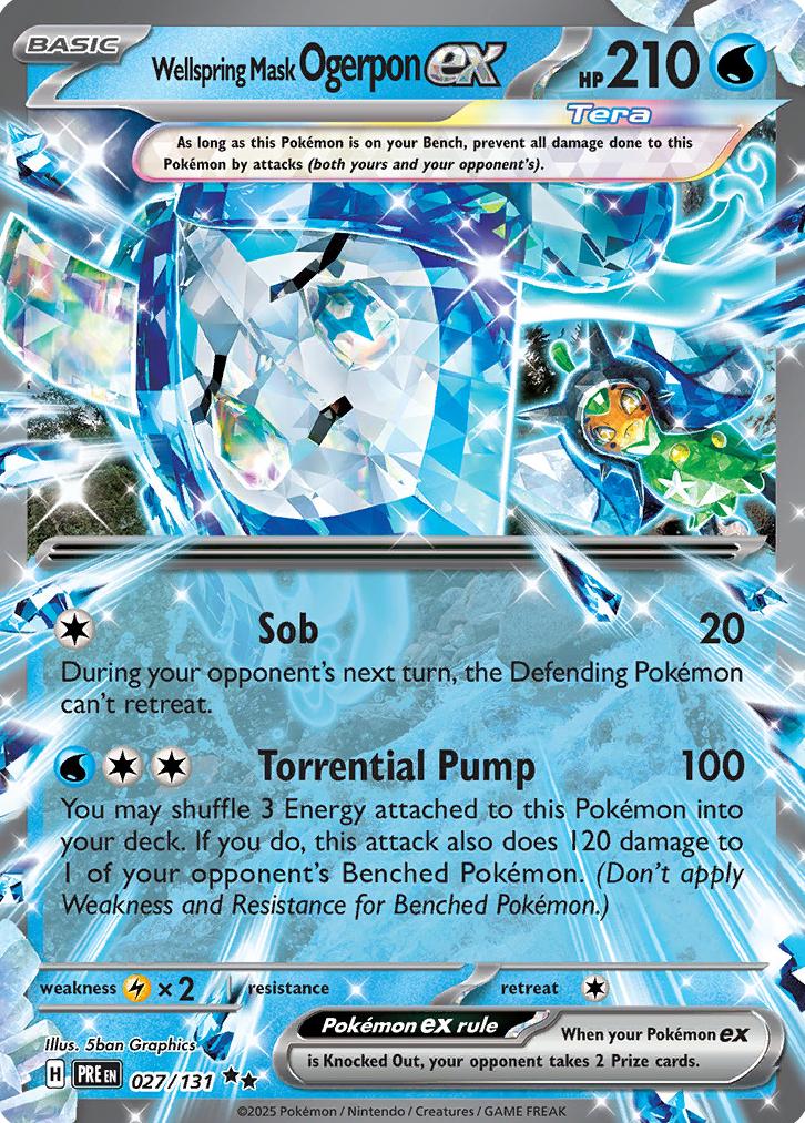 Wellspring Mask Ogerpon EX 2025 Pokemon Scarlet & Violet Prismatic Evolutions