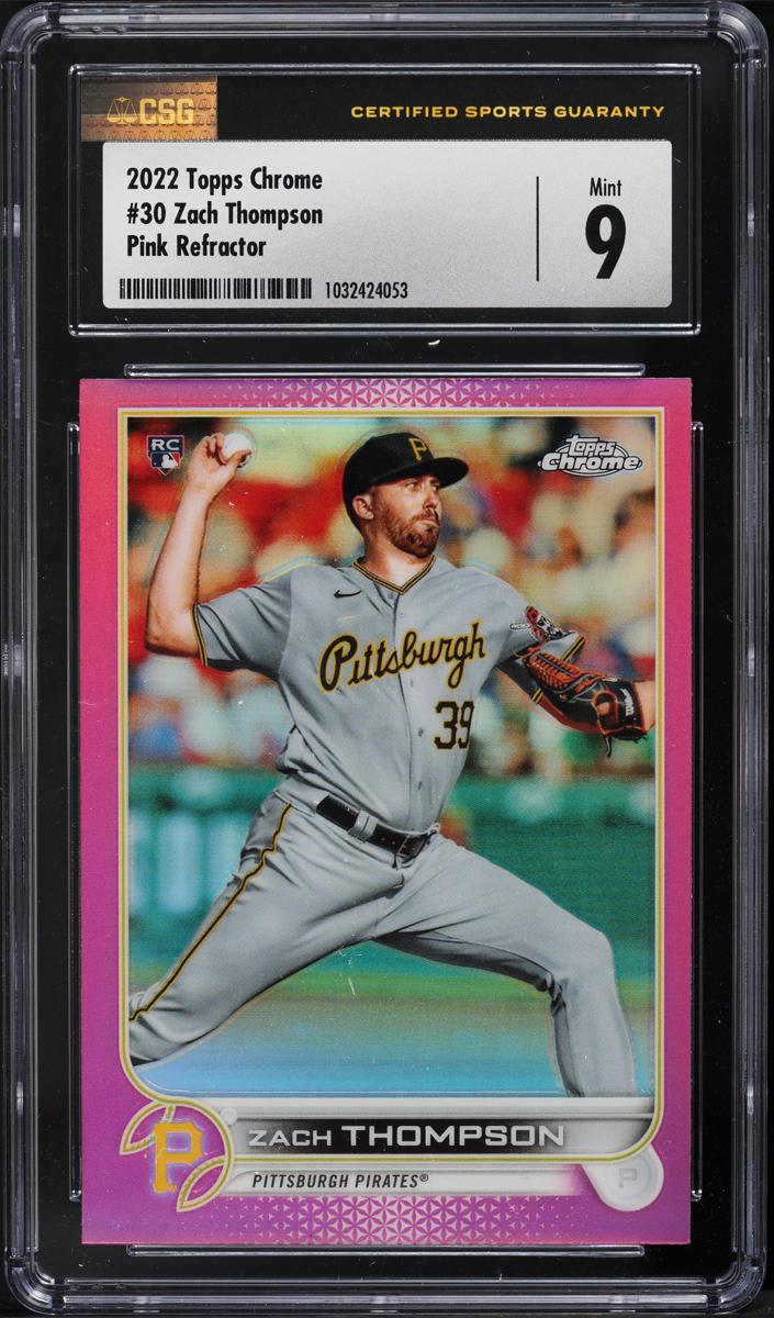 2022 Topps Chrome Baseball Pink Zach Thompson #30 CGC 9