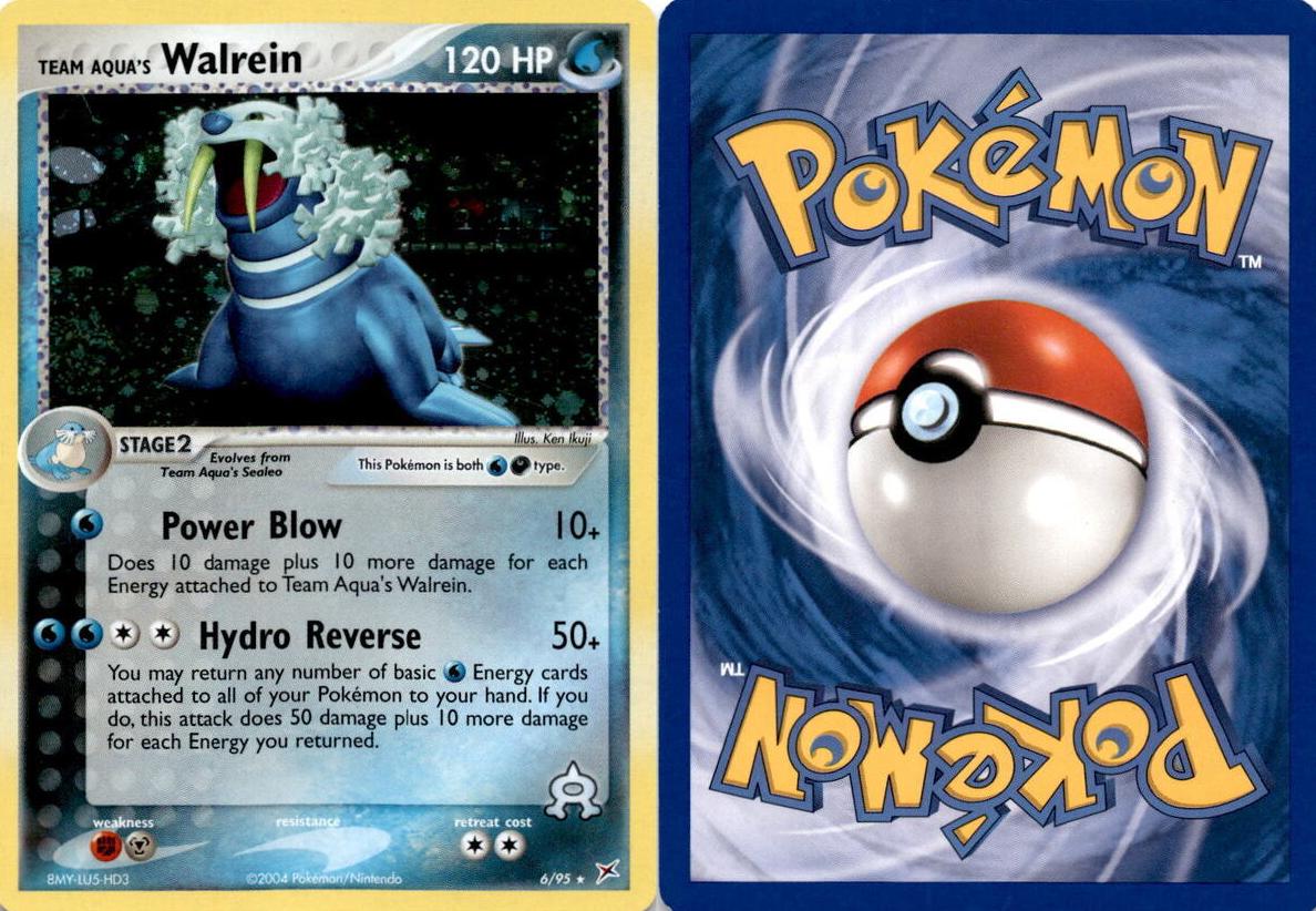 Team Aqua's Walrein Holo 2004 Pokemon Ex Team Magma Vs. Team Aqua