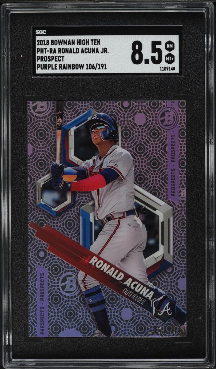 2018 Bowman High Tek Baseball Purple Rainbow Ronald Acuna Jr. #RA