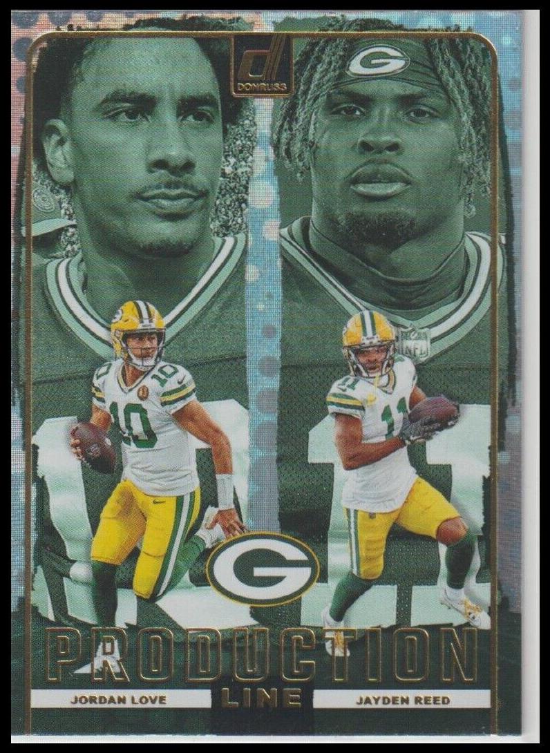 Jayden Reed / Jordan Love 2024 Panini Donruss Production Line Football