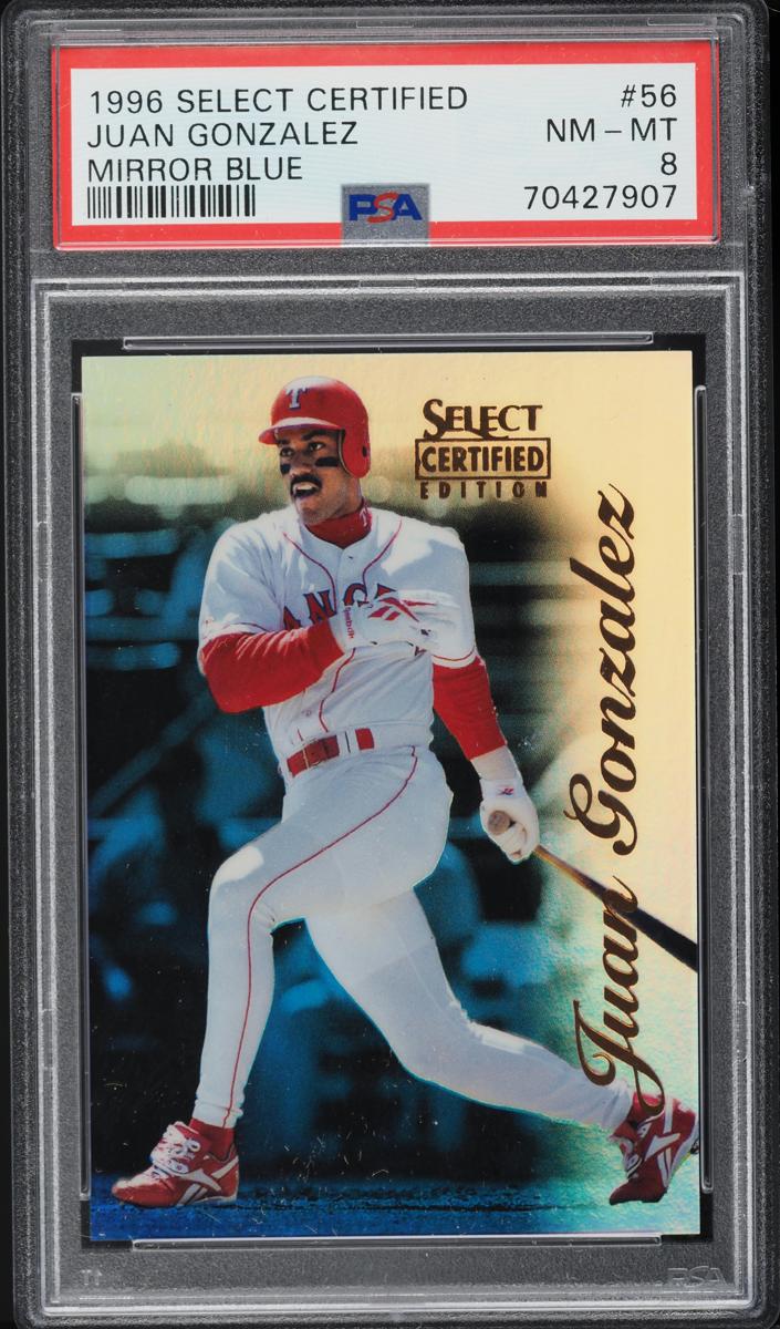 1996 Select Certified Baseball Mirror Blue Juan Gonzalez #56 PSA 9