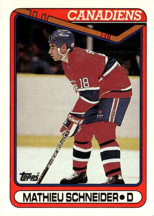 1990 Topps Mathieu Schneider #372 card