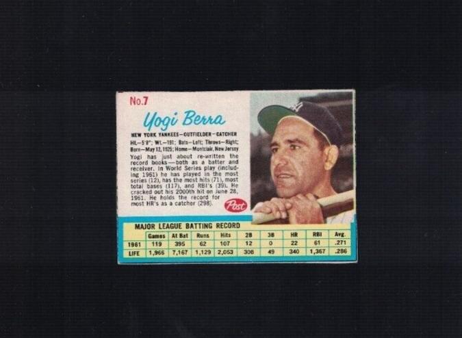 1962 Yogi Berra #7
