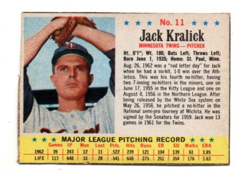 1963 Jack Kralick #11