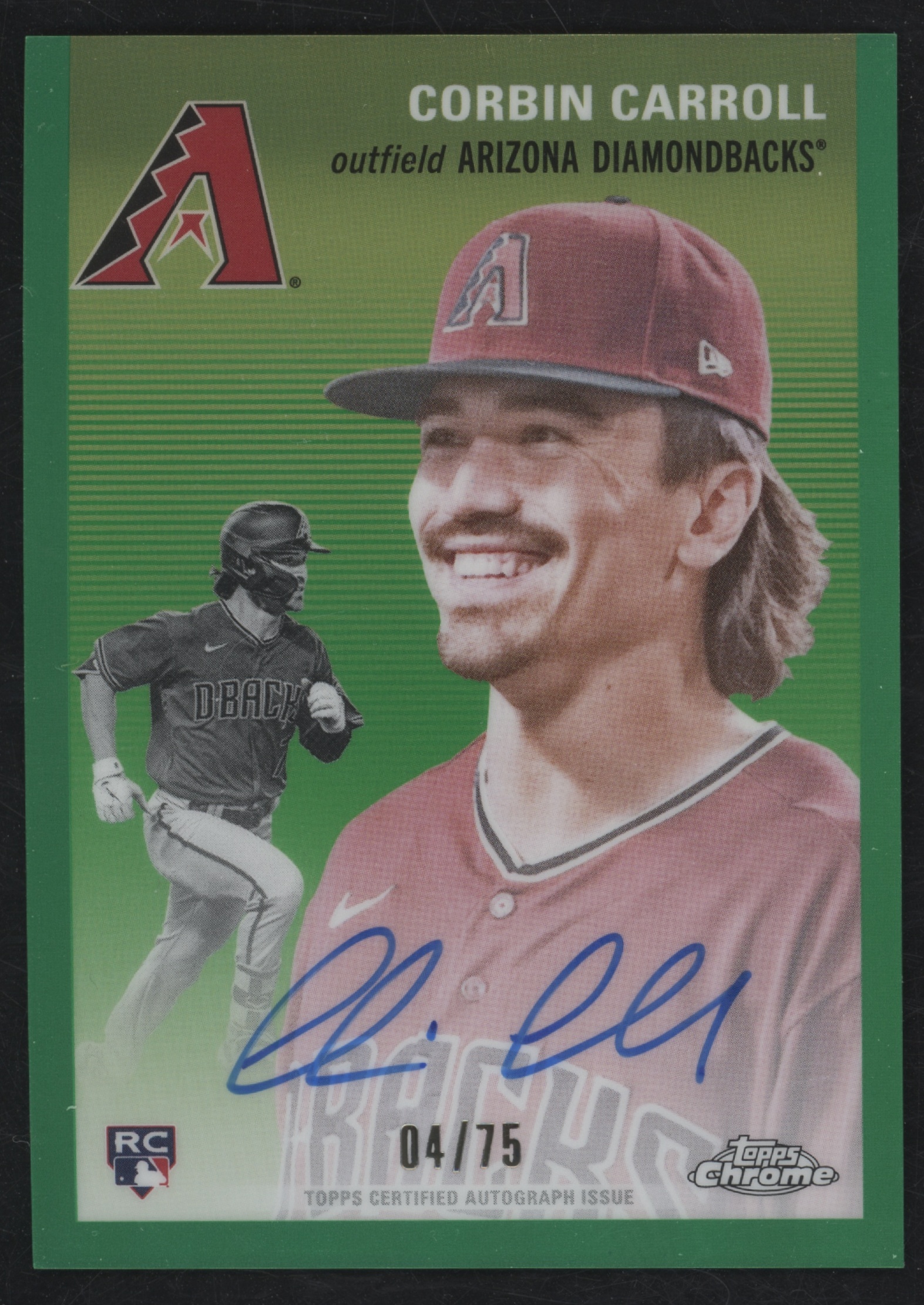 2023 Topps Chrome Platinum Baseball Green Refractor Corbin Carroll #CPA-CC PSA 10