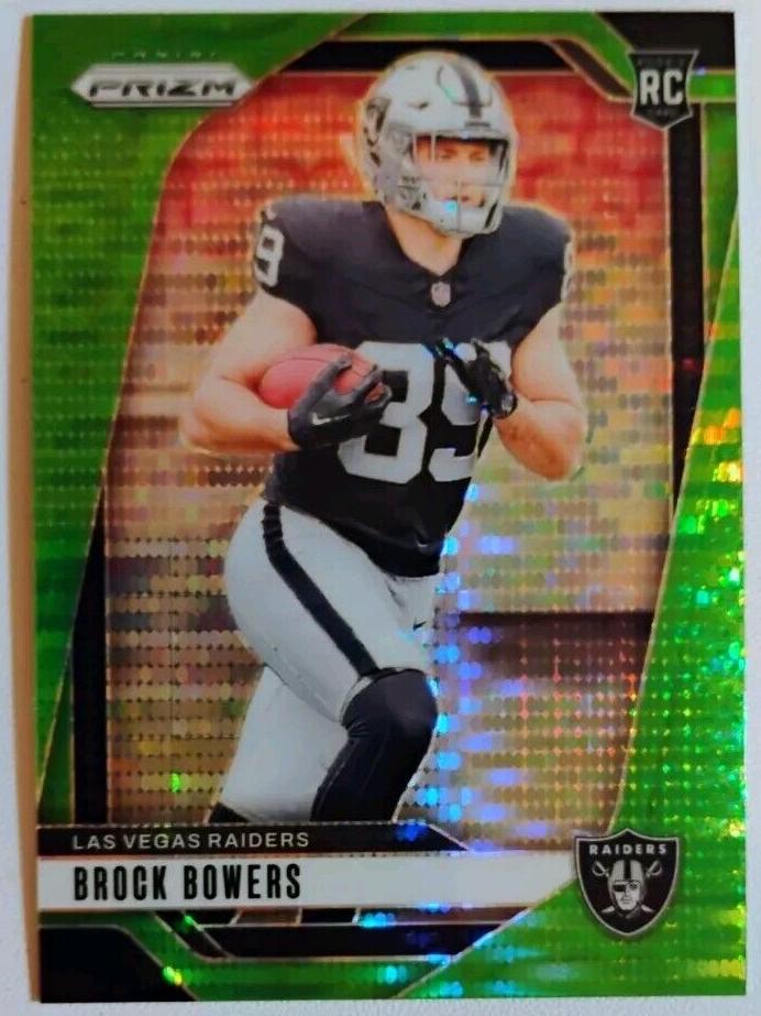 2024 Panini Prizm Brock Bowers [Neon Green Pulsar] #315 card