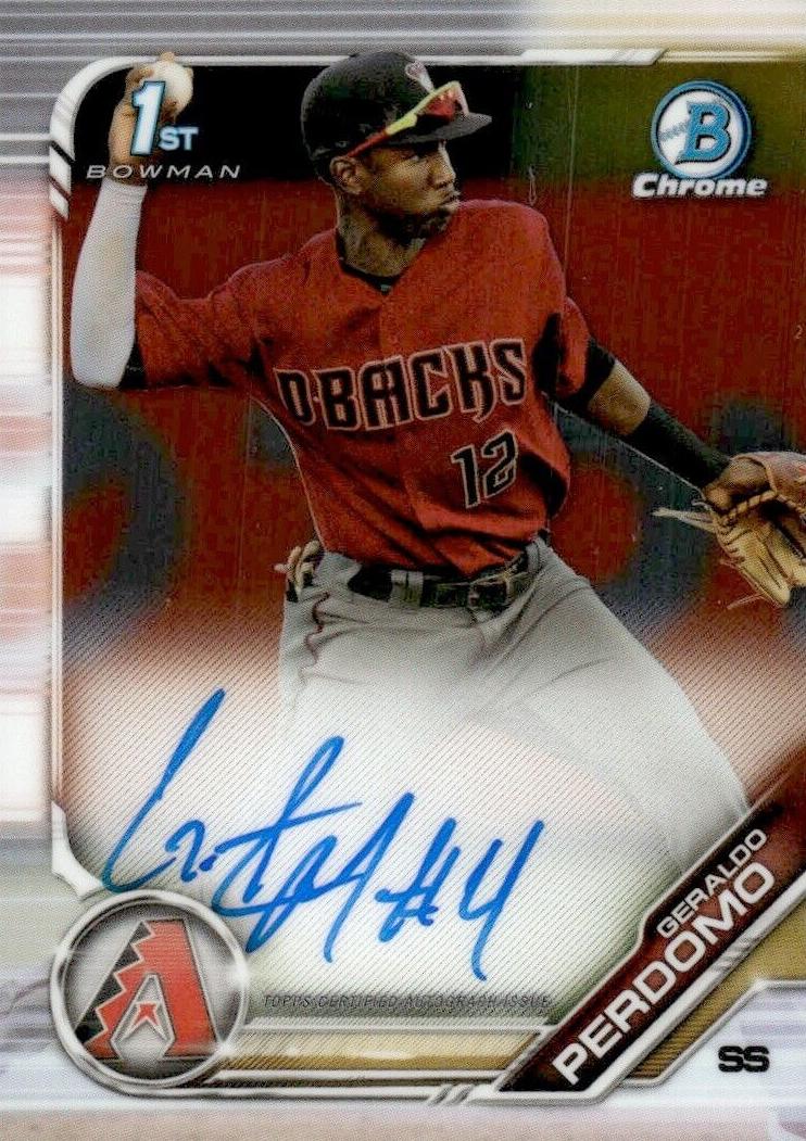 Geraldo Perdomo 2019 Bowman Chrome Prospect Autographs Baseball