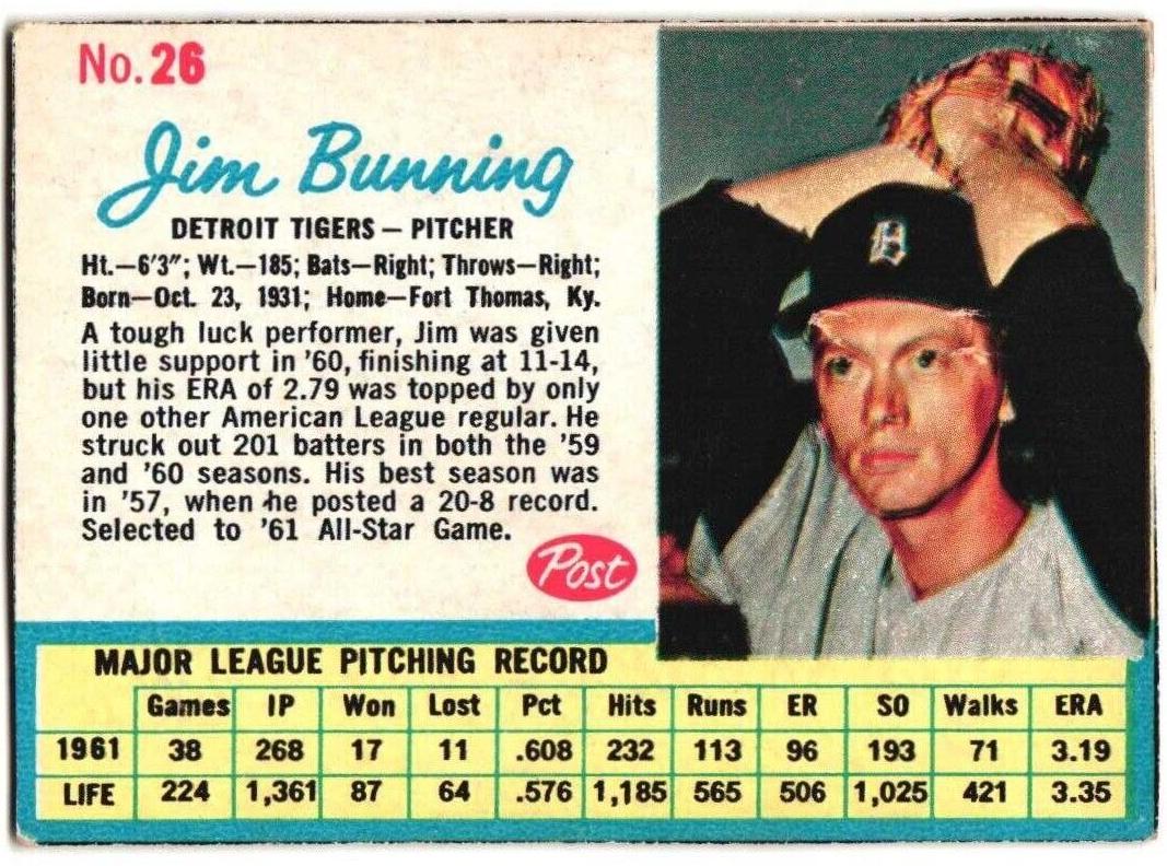 1962 Jim Bunning #26