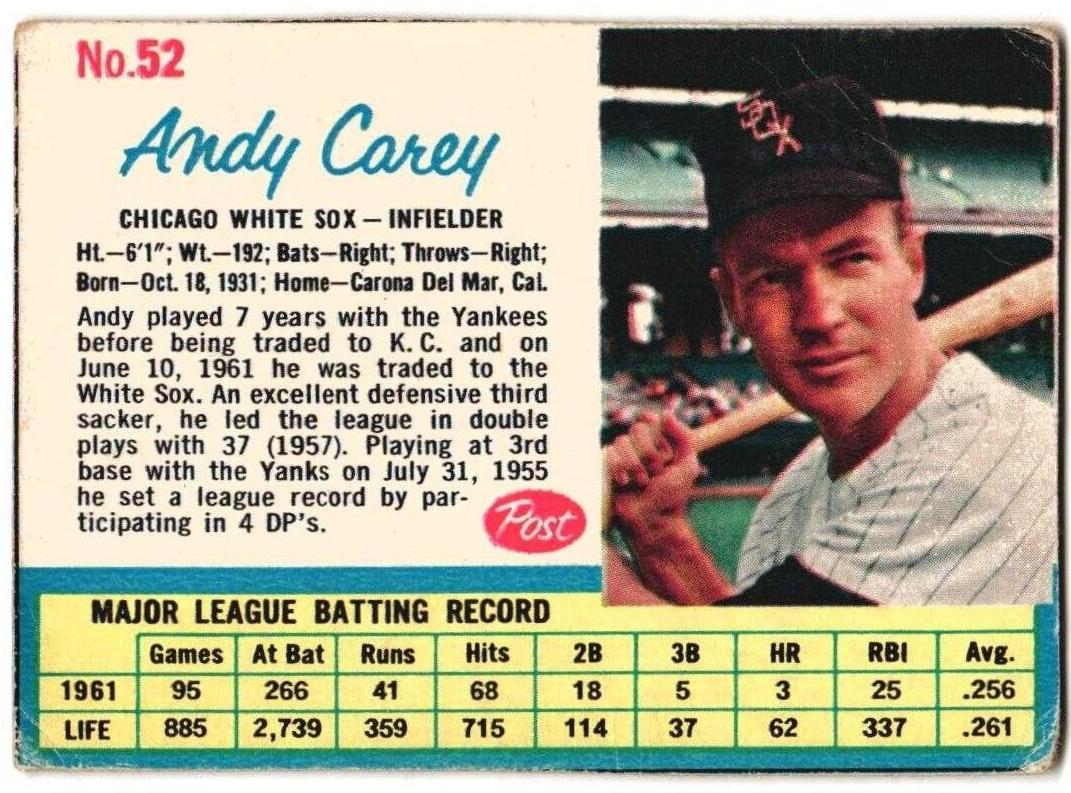 1962 Andy Carey #52