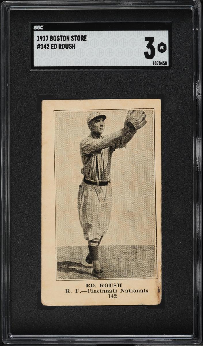 1917 Boston Store Baseball Ed. Roush #142 SGC 2.5