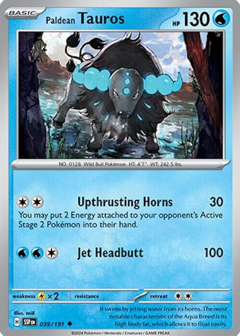 Paldean Tauros 2024 Pokemon Scarlet & Violet Surging Sparks