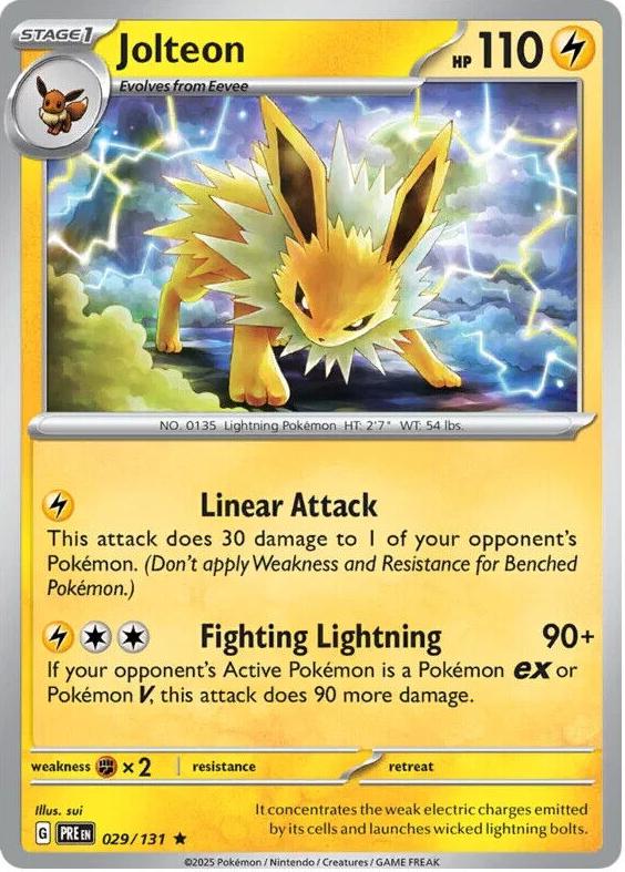 Jolteon 2025 Pokemon Scarlet & Violet Prismatic Evolutions Reverse Holo