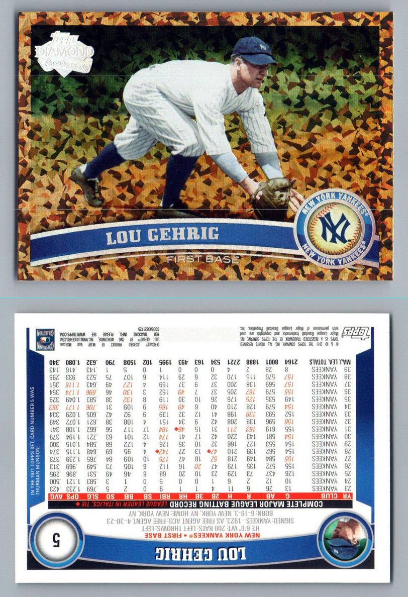 2011 Lou Gehrig #5
