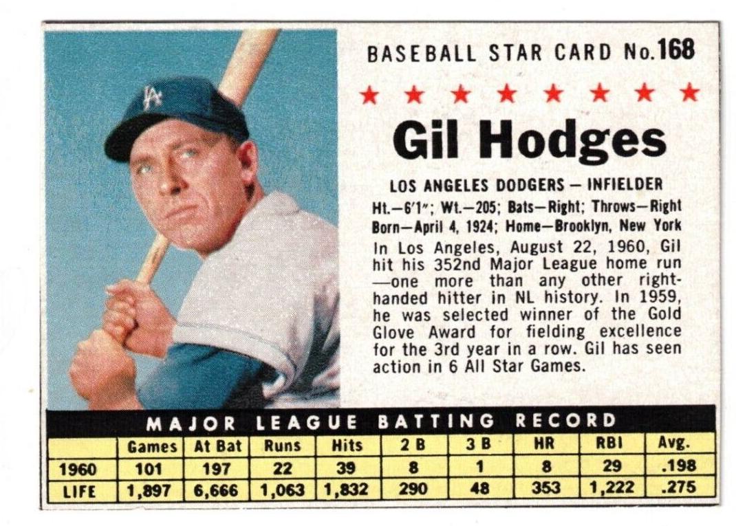 1961 Gil Hodges [Hand Cut] #168