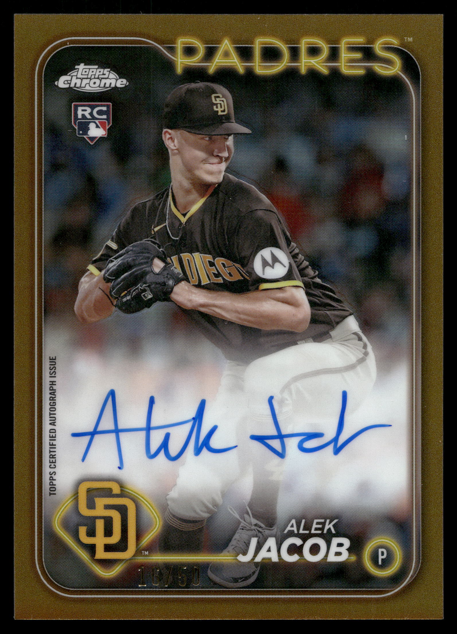 2024 Topps Chrome Baseball Gold Refractor Alek Jacob #RA-AJ