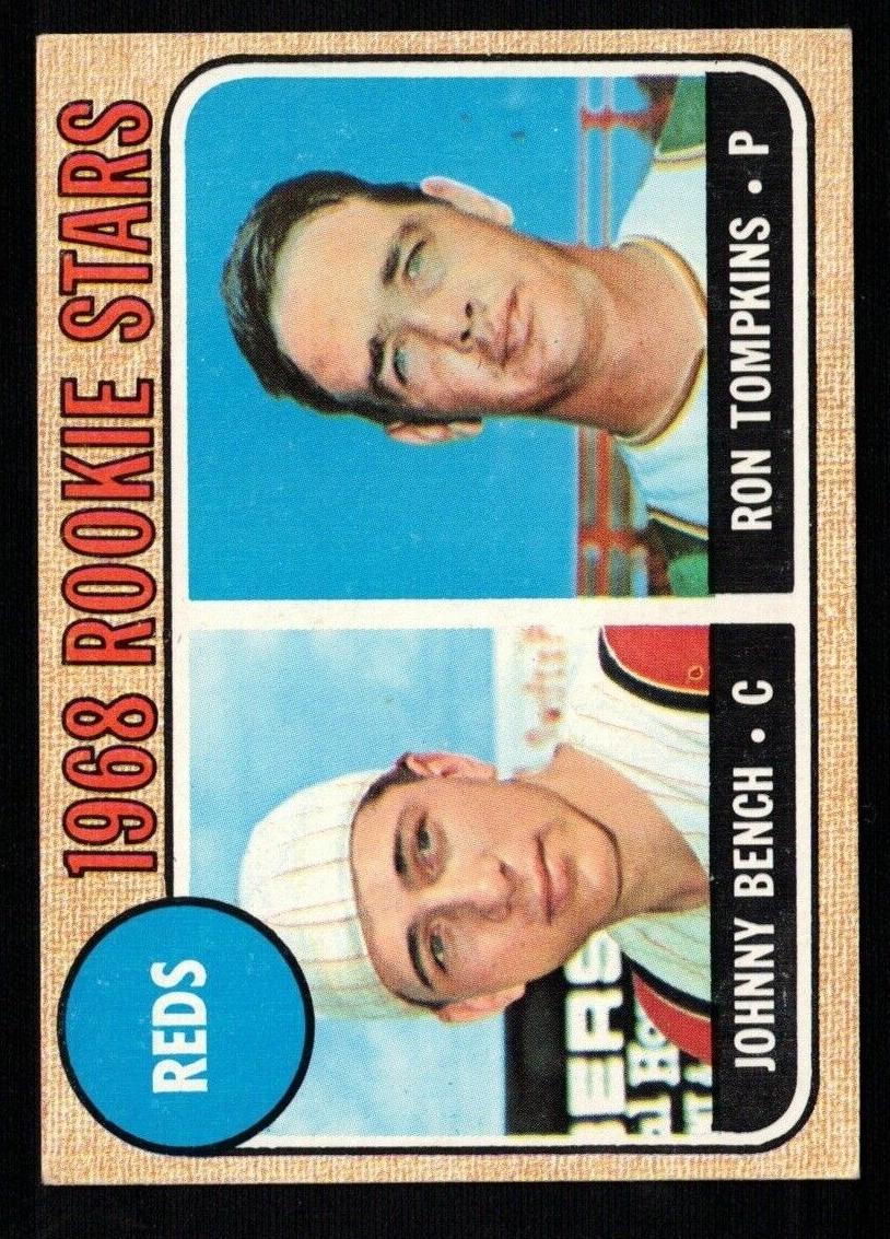 Johnny Bench / Ron Tompkins 1968 Topps Rookie Stars Baseball