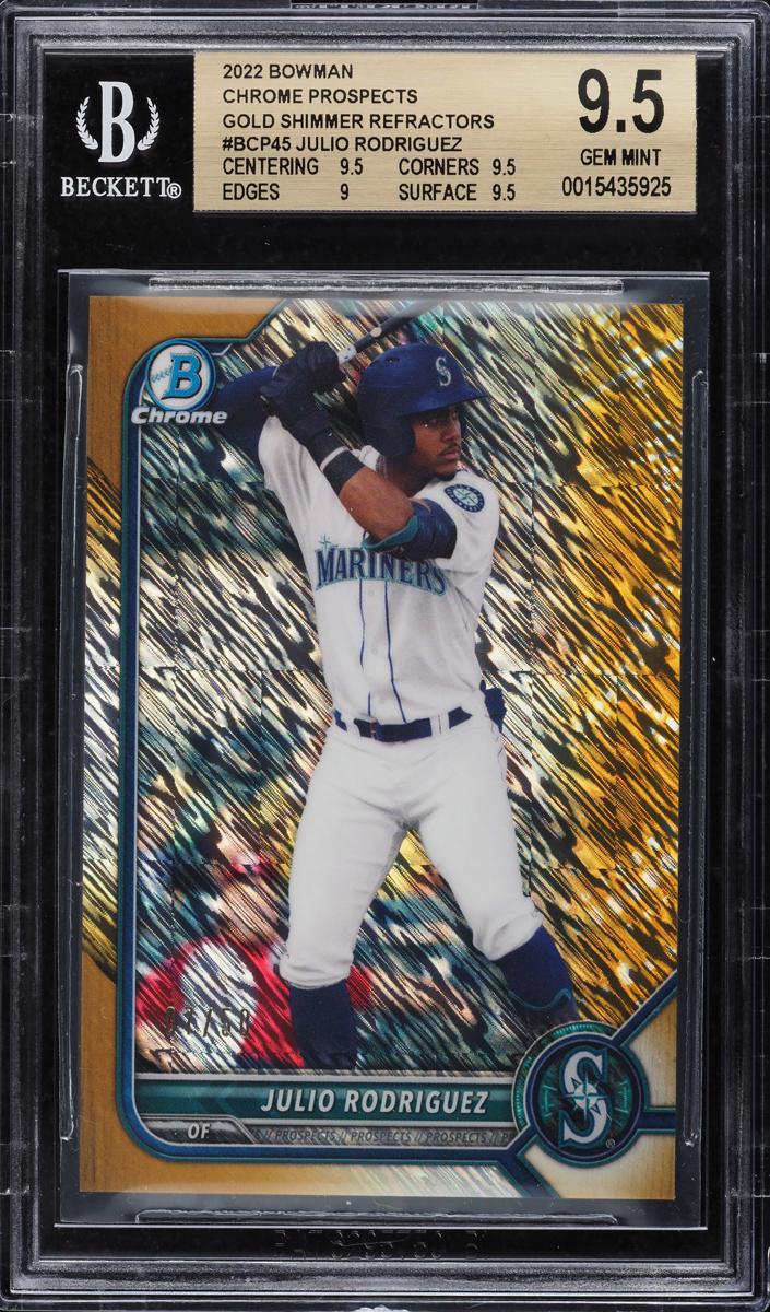 2022 Bowman Chrome Prospects Baseball Gold Shimmer Julio Rodriguez #BCP-45 BGS 9.5
