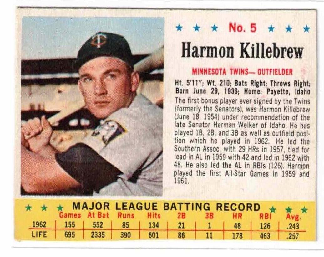 1963 Harmon Killebrew #5