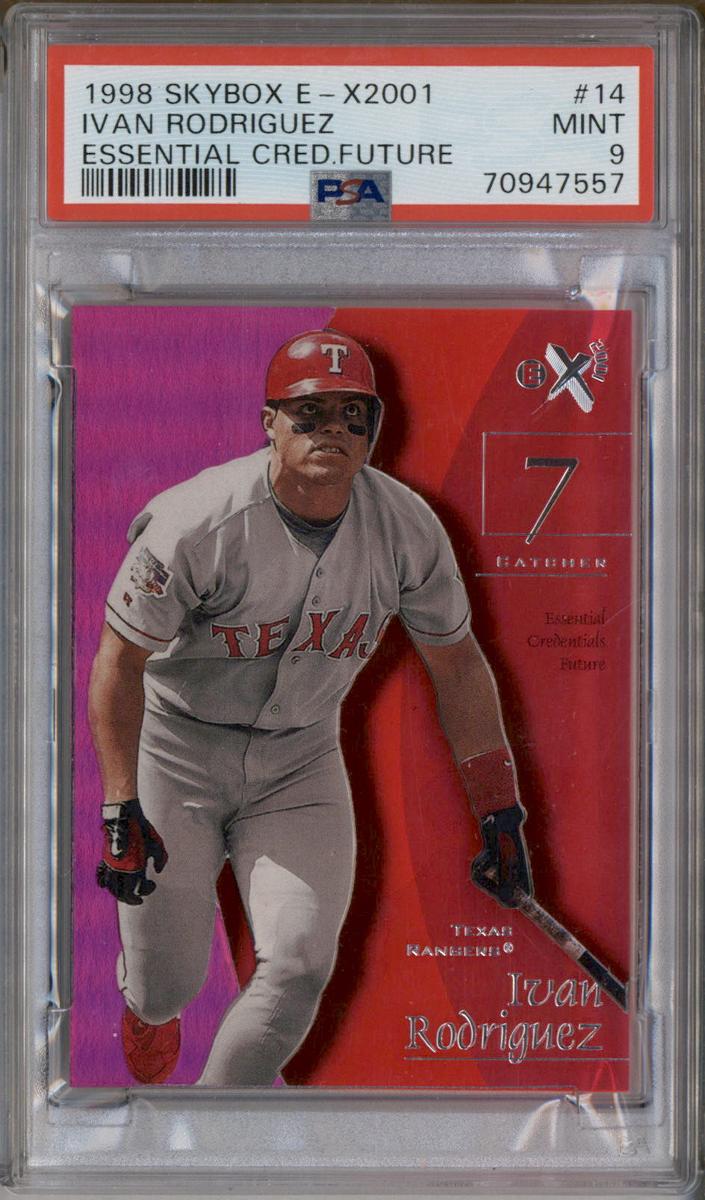 1998 Skybox E-X2001 Baseball Essential Credentials Future Ivan Rodriguez #14 PSA 8.5