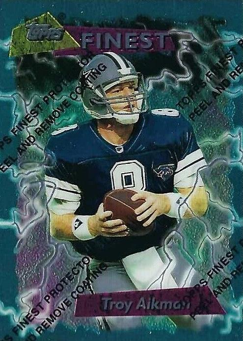 1995 Topps Finest Troy Aikman #185 card